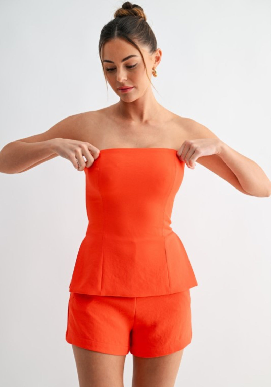 SET STRAPLESS SHORT-ORANGE
