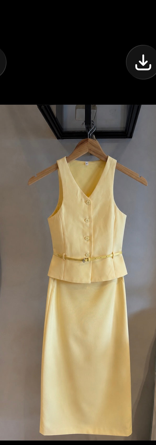 BELTED HALTER VEST TOP STRAIGHT SKIRT SET