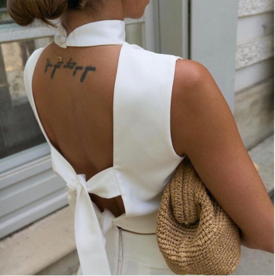 SEXY HALTER NECK SLEEVELESS SUIT