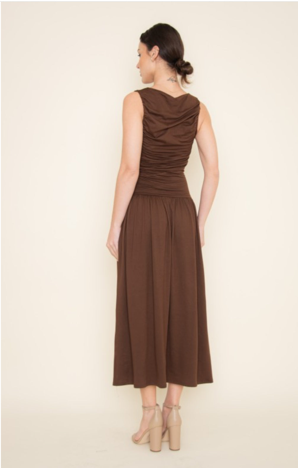 Shirred Maxi Knit Dress