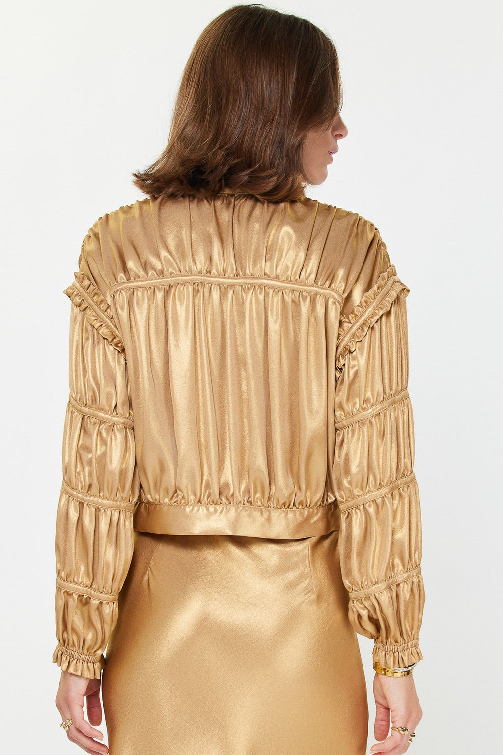 Shirring Detail Short Jacket