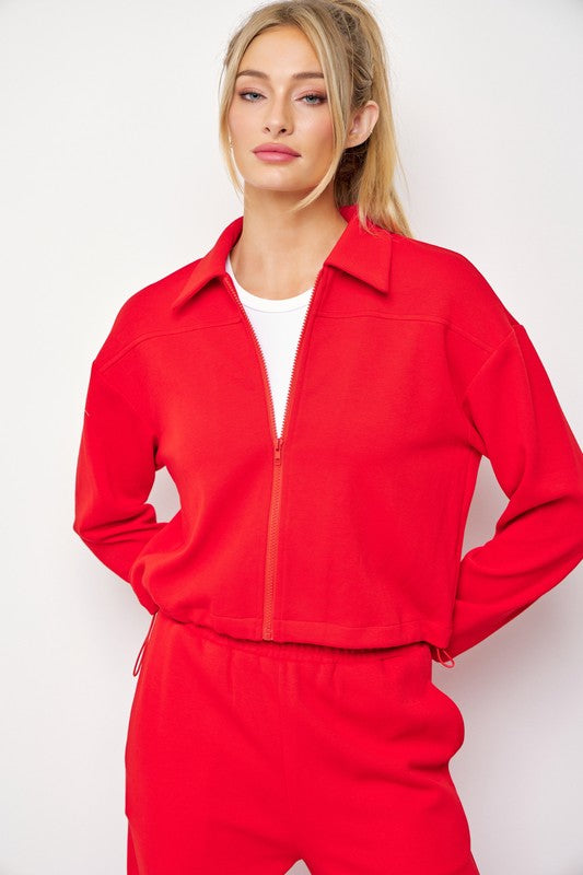 Cressida Knit Collar Zip Up Jacket And Pants Set