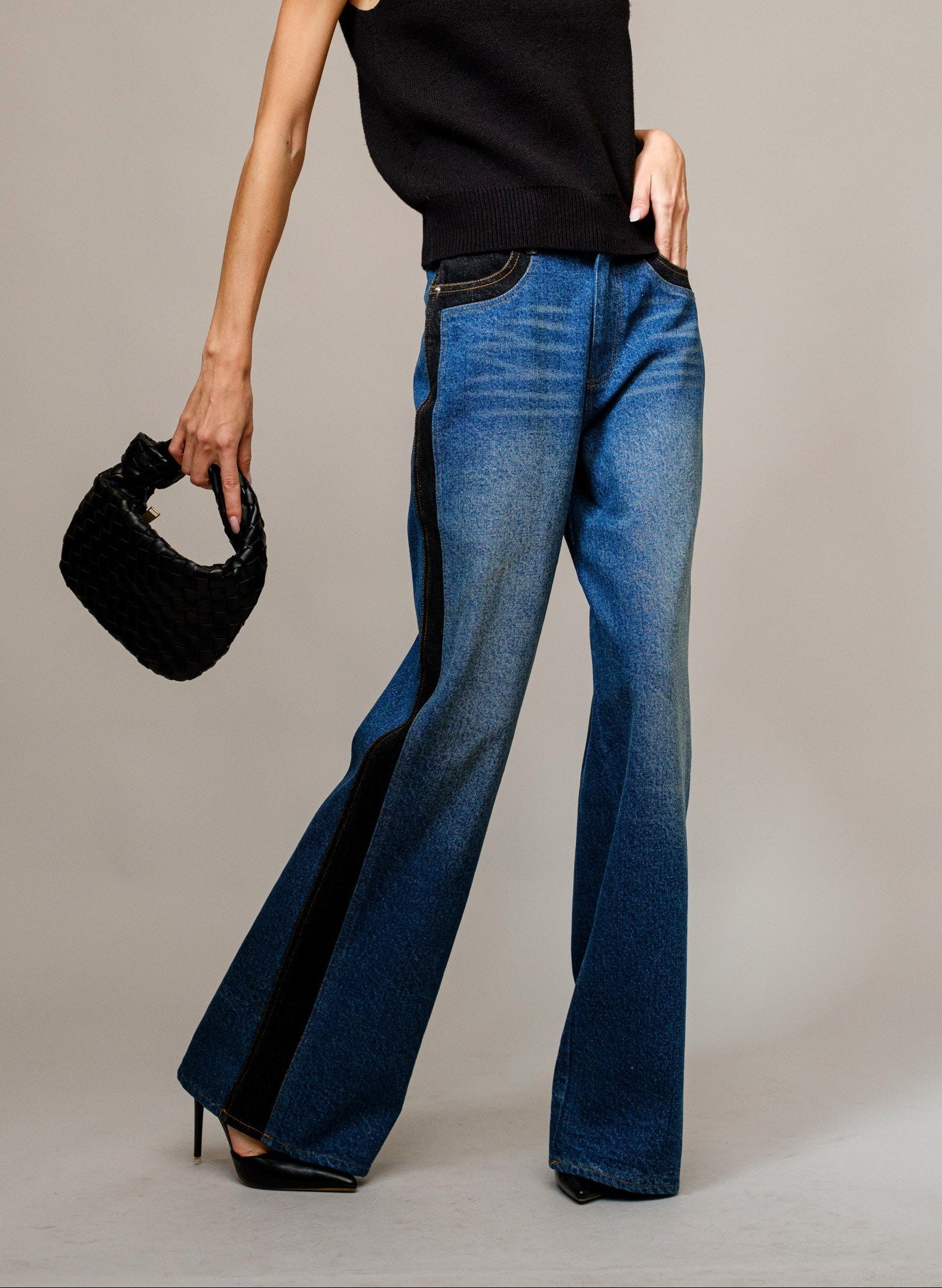 West Two Tone Denim Jeans