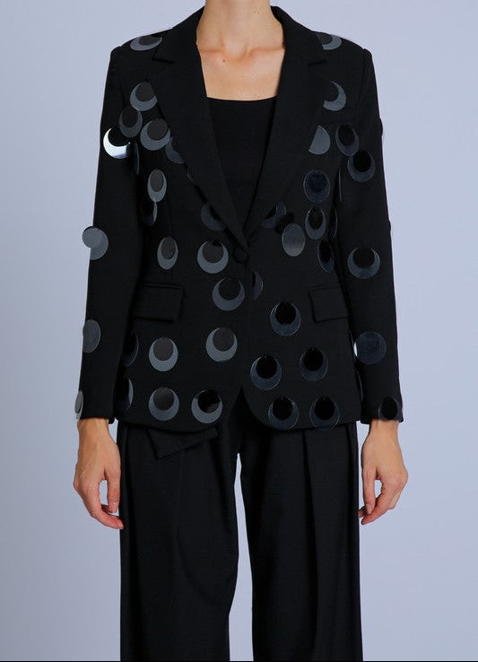 Sequined- Single Breasted Blazer
