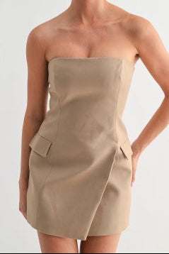 Sculpted Panel Strapless Dress